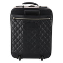 CHANEL Matelasse Suitcase Leather Black Silver CC Auth 202184-3