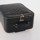 CHANEL Matelasse Suitcase Leather Black Silver CC Auth 202184-6