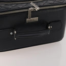 CHANEL Matelasse Suitcase Leather Black Silver CC Auth 202184-9