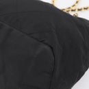 PRADA Chain Shoulder Bag Nylon Black Gold Tone Auth 202186A-14