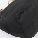 PRADA Chain Shoulder Bag Nylon Black Gold Tone Auth 202186A-9