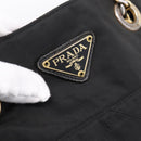 PRADA Chain Shoulder Bag Nylon Black Gold Tone Auth 202186A-17