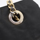 PRADA Chain Shoulder Bag Nylon Black Gold Tone Auth 202186A-10