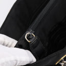 PRADA Chain Shoulder Bag Nylon Black Gold Tone Auth 202186A-23