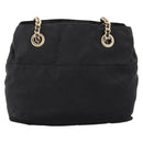 PRADA Chain Shoulder Bag Nylon Black Gold Tone Auth 202186A-2