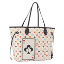 LOUIS VUITTON Monogram Game On Neverfull MM Tote Bag White M57462 LV Auth 202187-1
