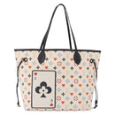 LOUIS VUITTON Monogram Game On Neverfull MM Tote Bag White M57462 LV Auth 202187-13
