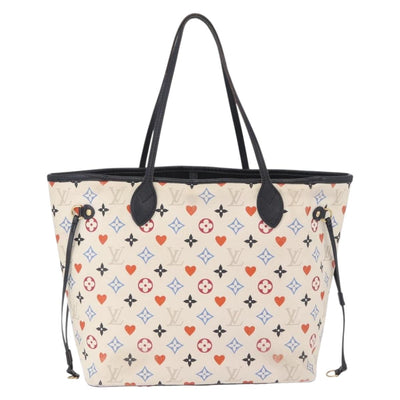 LOUIS VUITTON Monogram Game On Neverfull MM Tote Bag White M57462 LV Auth 202187 - 0