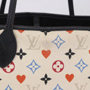 LOUIS VUITTON Monogram Game On Neverfull MM Tote Bag White M57462 LV Auth 202187-3