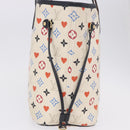 LOUIS VUITTON Monogram Game On Neverfull MM Tote Bag White M57462 LV Auth 202187-4