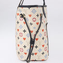 LOUIS VUITTON Monogram Game On Neverfull MM Tote Bag White M57462 LV Auth 202187-6