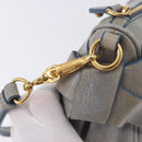 Miu Miu Shoulder Bag Vitellolux Light Blue Gold Auth 202191M-19