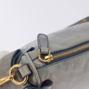 Miu Miu Shoulder Bag Vitellolux Light Blue Gold Auth 202191M-20