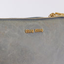 Miu Miu Shoulder Bag Vitellolux Light Blue Gold Auth 202191M-21
