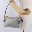 Miu Miu Shoulder Bag Vitellolux Light Blue Gold Auth 202191M-26