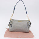 Miu Miu Shoulder Bag Vitellolux Light Blue Gold Auth 202191M-12