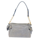 Miu Miu Shoulder Bag Vitellolux Light Blue Gold Auth 202191M-2