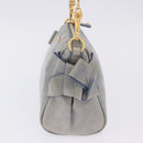 Miu Miu Shoulder Bag Vitellolux Light Blue Gold Auth 202191M-4