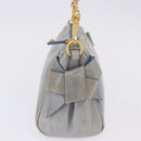 Miu Miu Shoulder Bag Vitellolux Light Blue Gold Auth 202191M-5