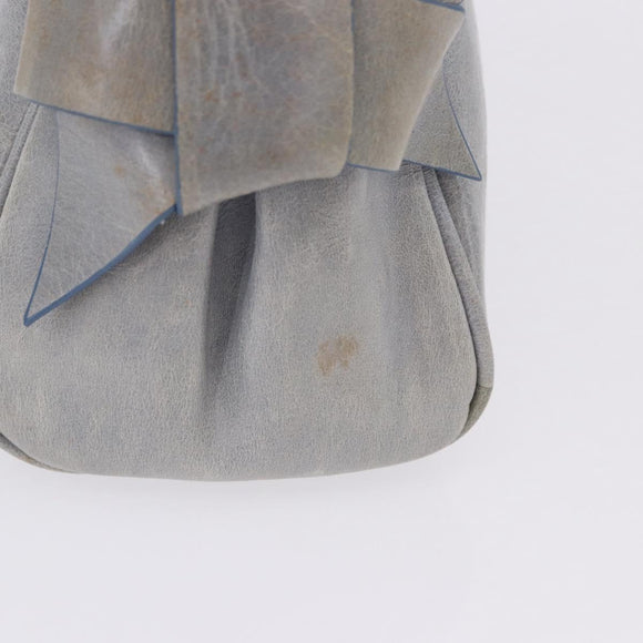Miu Miu Shoulder Bag Vitellolux Light Blue Gold Auth 202191M