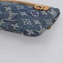 LOUIS VUITTON Monogram Denim Pochette Plat Clutch Bag Blue M95007 Auth 202197V-10