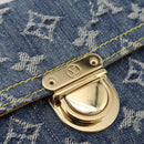 LOUIS VUITTON Monogram Denim Pochette Plat Clutch Bag Blue M95007 Auth 202197V-12