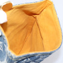 LOUIS VUITTON Monogram Denim Pochette Plat Clutch Bag Blue M95007 Auth 202197V-16