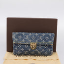 LOUIS VUITTON Monogram Denim Pochette Plat Clutch Bag Blue M95007 Auth 202197V-21