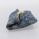 LOUIS VUITTON Monogram Denim Pochette Plat Clutch Bag Blue M95007 Auth 202197V-4