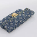 LOUIS VUITTON Monogram Denim Pochette Plat Clutch Bag Blue M95007 Auth 202197V-6