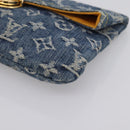 LOUIS VUITTON Monogram Denim Pochette Plat Clutch Bag Blue M95007 Auth 202197V-8