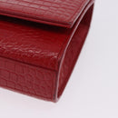 SAINT LAURENT Chain Kate Shoulder Bag Leather Red Silver Auth 202203V-15
