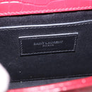SAINT LAURENT Chain Kate Shoulder Bag Leather Red Silver Auth 202203V-22