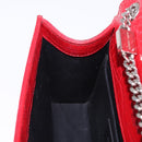 SAINT LAURENT Chain Kate Shoulder Bag Leather Red Silver Auth 202203V-24