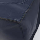 VALENTINO Hand Bag Leather 2way Navy Gold Auth 202206V-16