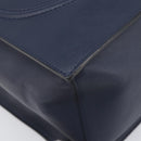 VALENTINO Hand Bag Leather 2way Navy Gold Auth 202206V-17
