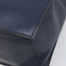 VALENTINO Hand Bag Leather 2way Navy Gold Auth 202206V-18