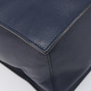 VALENTINO Hand Bag Leather 2way Navy Gold Auth 202206V-19