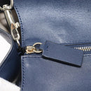 VALENTINO Hand Bag Leather 2way Navy Gold Auth 202206V-21