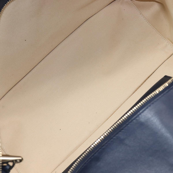 VALENTINO Hand Bag Leather 2way Navy Gold Auth 202206V