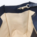 VALENTINO Hand Bag Leather 2way Navy Gold Auth 202206V-23