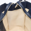 VALENTINO Hand Bag Leather 2way Navy Gold Auth 202206V-24
