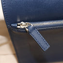 VALENTINO Hand Bag Leather 2way Navy Gold Auth 202206V-25