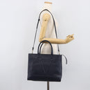 VALENTINO Hand Bag Leather 2way Navy Gold Auth 202206V-27