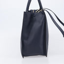 VALENTINO Hand Bag Leather 2way Navy Gold Auth 202206V-4