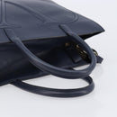 VALENTINO Hand Bag Leather 2way Navy Gold Auth 202206V-7