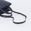 VALENTINO Hand Bag Leather 2way Navy Gold Auth 202206V-8