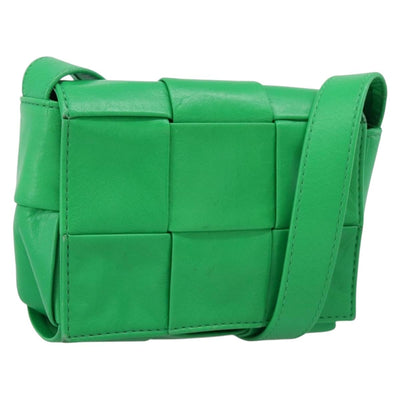BOTTEGA VENETA MAXI INTRECCIATO Candy Shoulder Bag Leather Green Auth 202207A