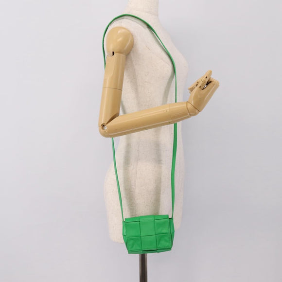 BOTTEGA VENETA MAXI INTRECCIATO Candy Shoulder Bag Leather Green Auth 202207A