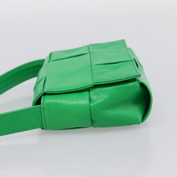 BOTTEGA VENETA MAXI INTRECCIATO Candy Shoulder Bag Leather Green Auth 202207A